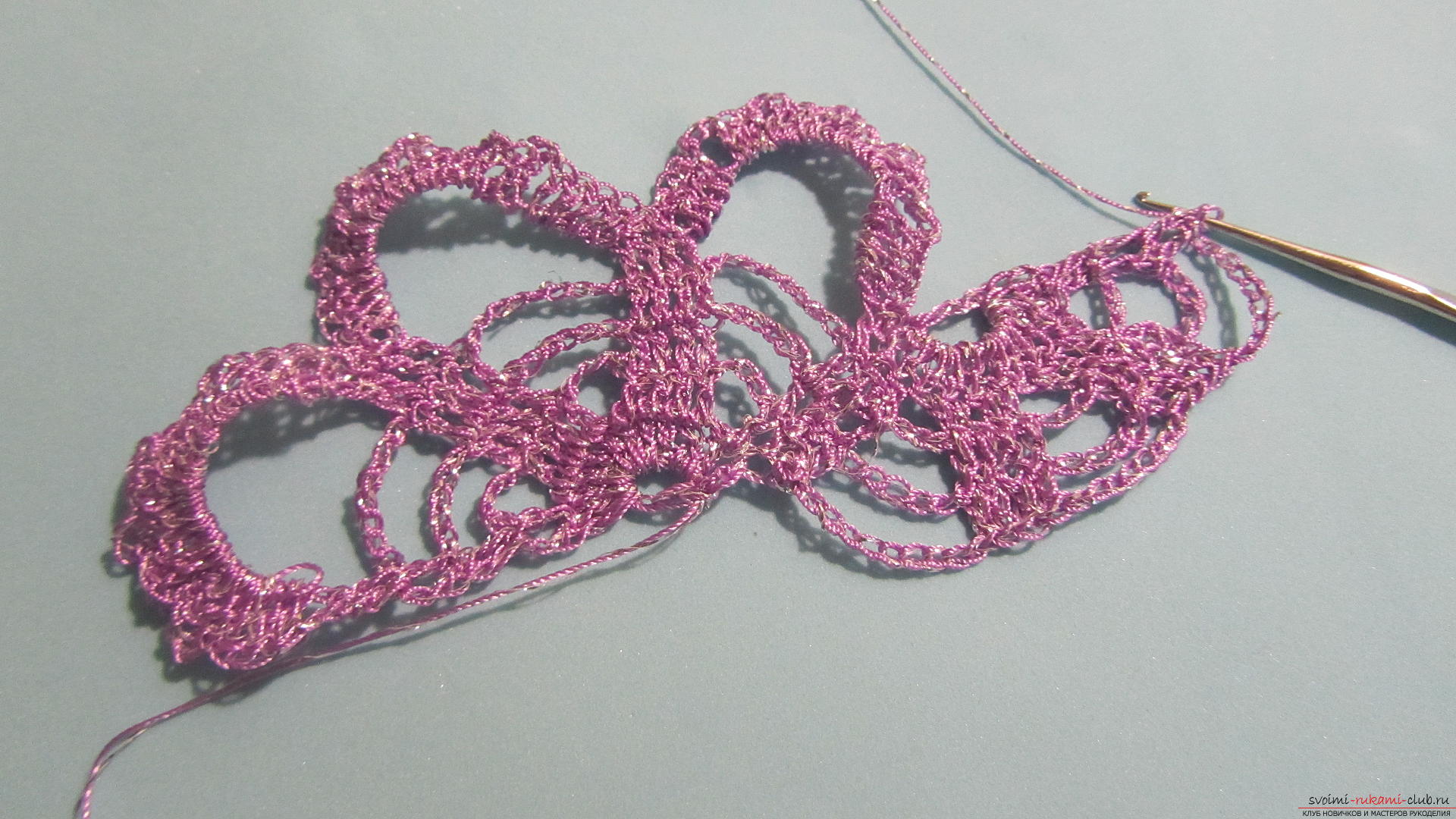 This master class with a descriptive scheme will teach how to crochet a ribbon lace .. Photo # 36