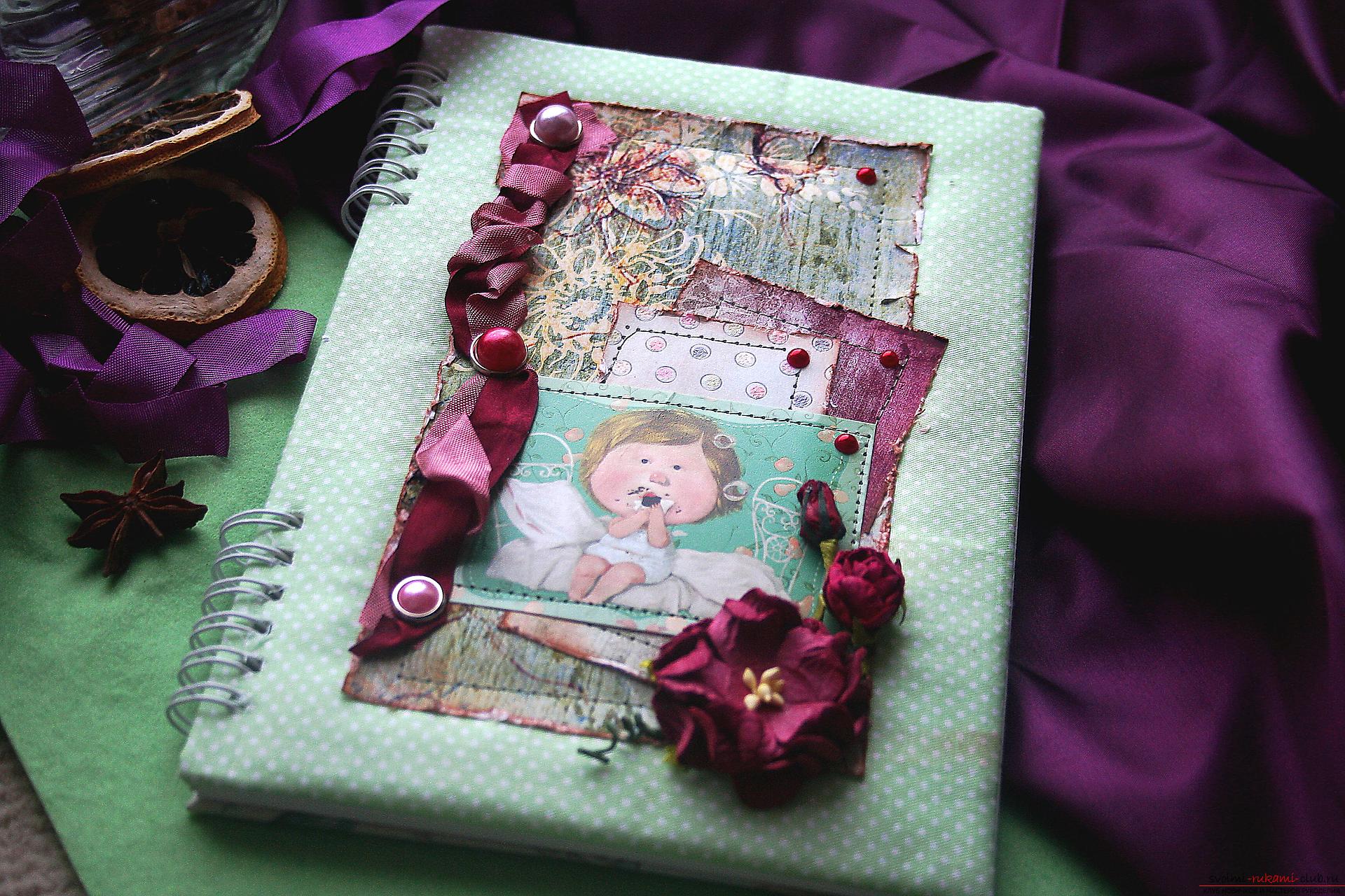 This master class will teach you how to create a notebook using scrapbooking techniques. Photo number 20