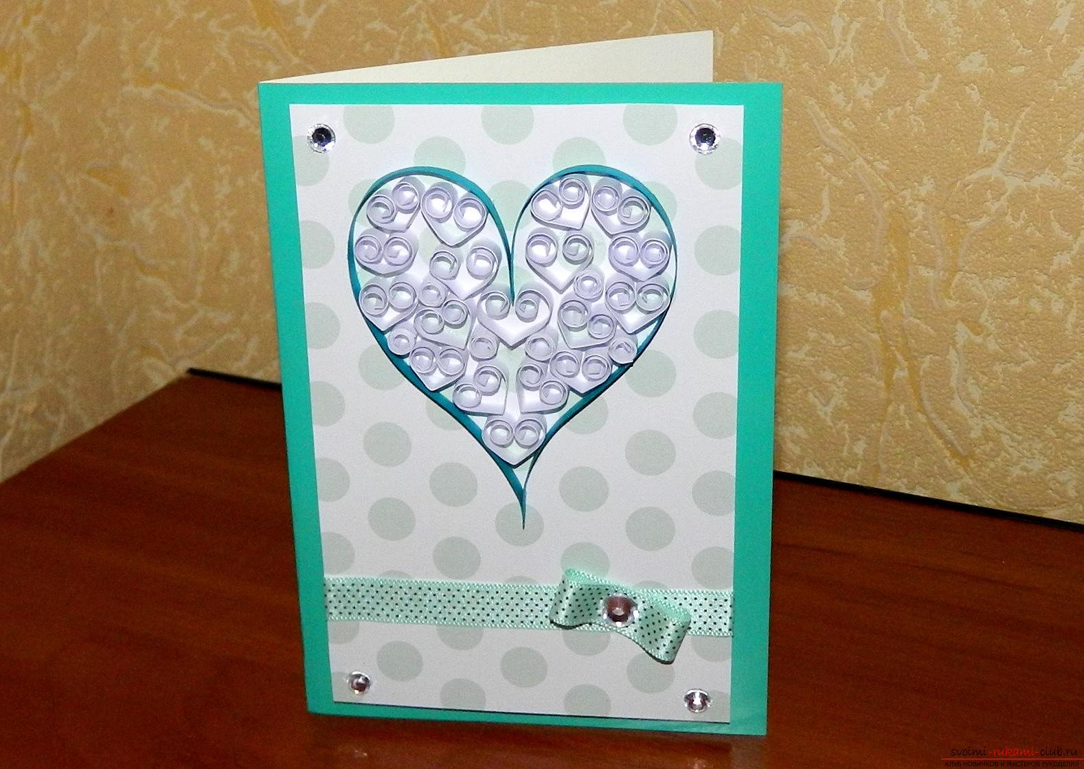 This master class will teach you how to make a quilling card - a valentine card - with your hands .. Photo # 1