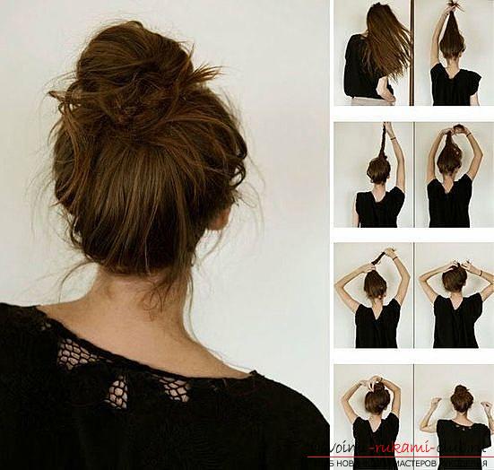Make a beautiful everyday hairstyle with your own hands for medium-length hair. Picture №3