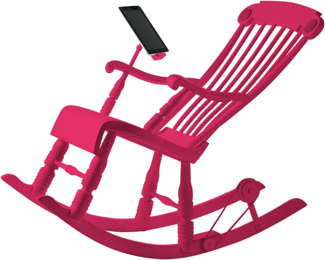 Dock station in the form of a rocking chair iRock