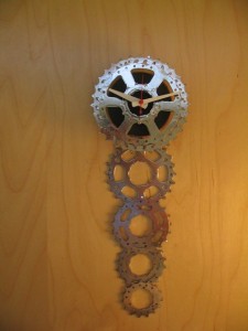Watch from bicycle parts.