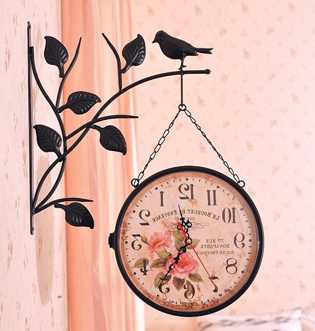 Оригинален цветен часовник за спалня с цветя