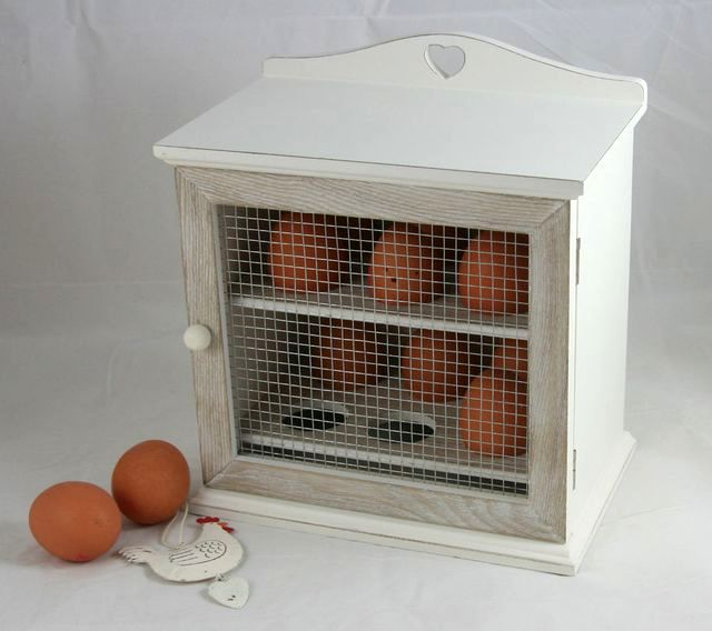 Box with mesh door for eggs