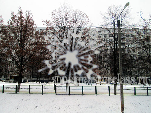 PVA snowflakes on the window