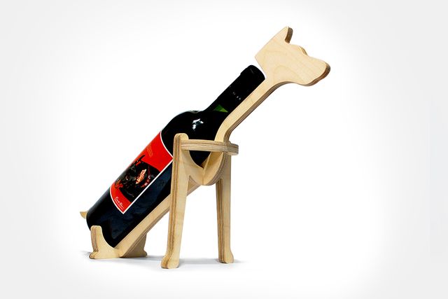wine stands in the form of a dog