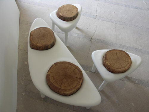 furniture from wood and plastic