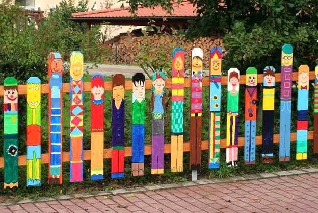 painted fence with own hands