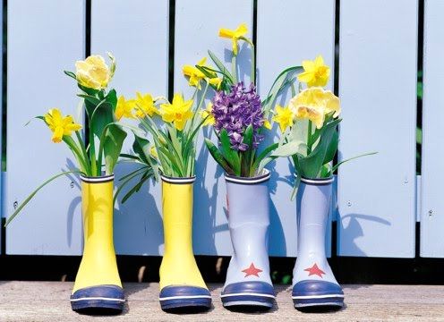 flower pots made of footwear