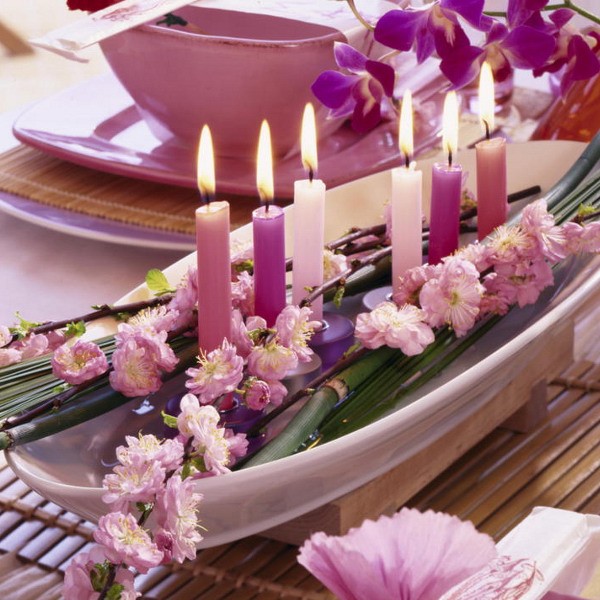 Flowers in table setting