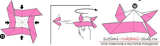 Sådan tilføjer du sjove dynamiske figurer fra papir i origami teknik til børn på 7 år. Foto # 14