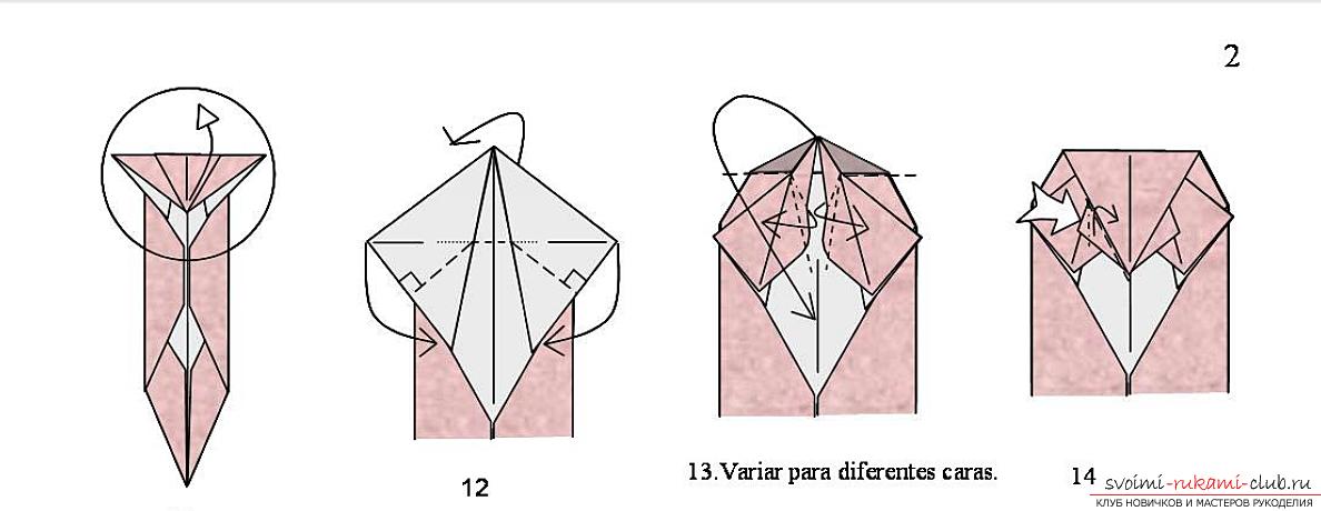 Simple schemes for the addition of cats in the technique of origami. Photo №5