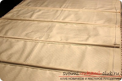 an instruction to create simple Roman curtains for the kitchen. Photo №6