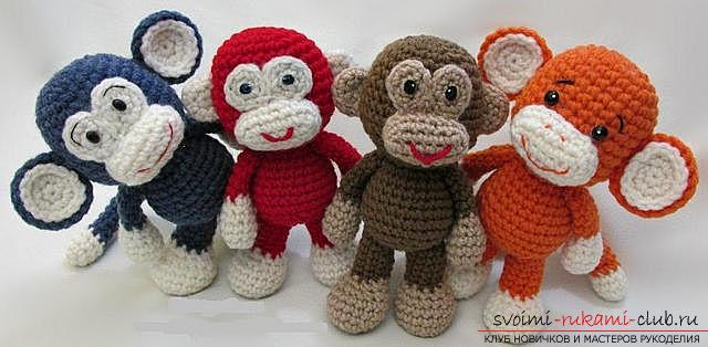 Monkey amigurumi s rukama krok za krokem popis a fotografii. Foto č.8