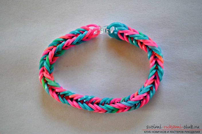 Kinds of bright bracelets of rubber for weaving their own hands with photos and descriptions. Photo №1