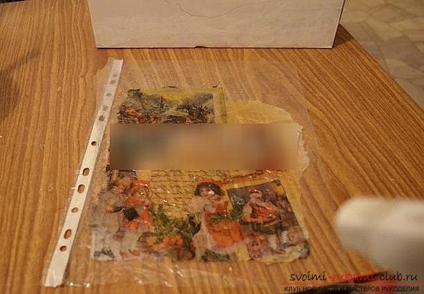 Decoupage of a Christmas gift box for Christmas presents - a master class. Picture №3