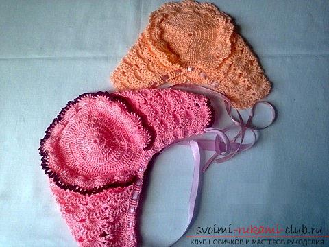 How to tie an openwork summer cap for a newborn crochet, a scheme, a description of the work and photos of products. Photo # 2