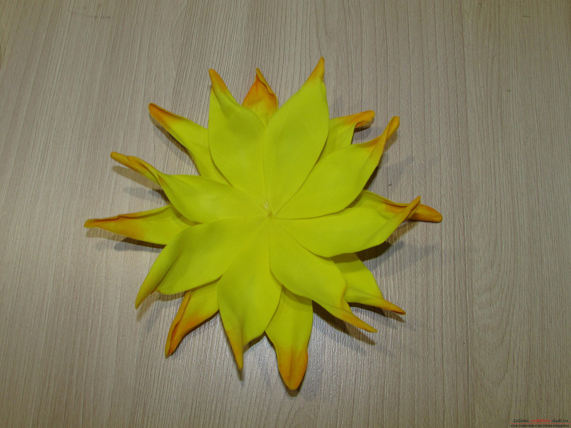 A master class with step-by-step photos will teach you how to make flowers from fameirana yourself. Photo number 16