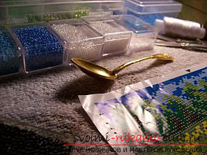 We have to embroider a pattern of beads. Photo №1