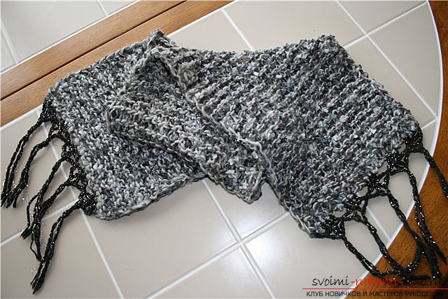 Knit scarves with knitting needles. Schemes of models. Photo # 2