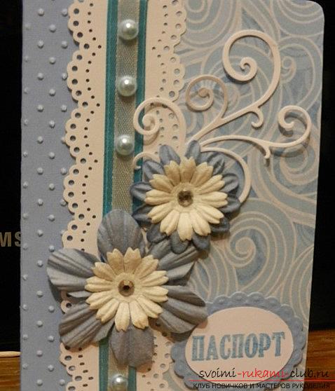 Scrapbooking women's passport passport with flowers and drawings - master class. Picture №3