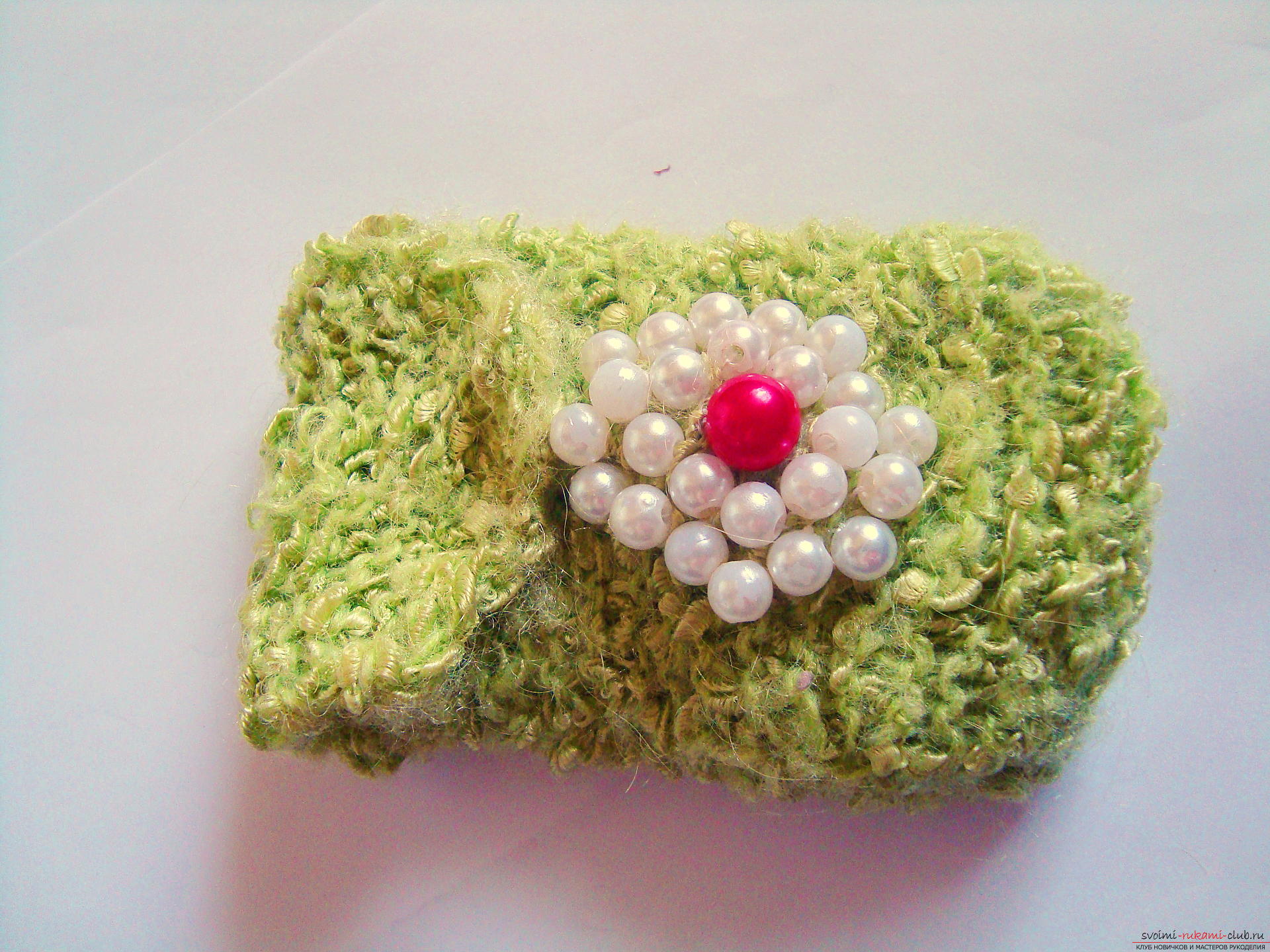 Step-by-step instruction with photos on the knitting of a cover for a mobile phone. Photo №7