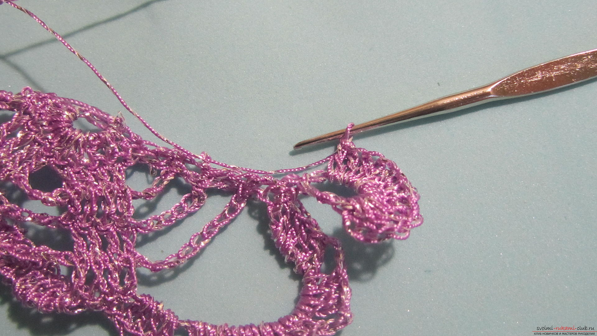 This master class with a descriptive scheme will teach how to crochet a ribbon lace .. Photo # 29