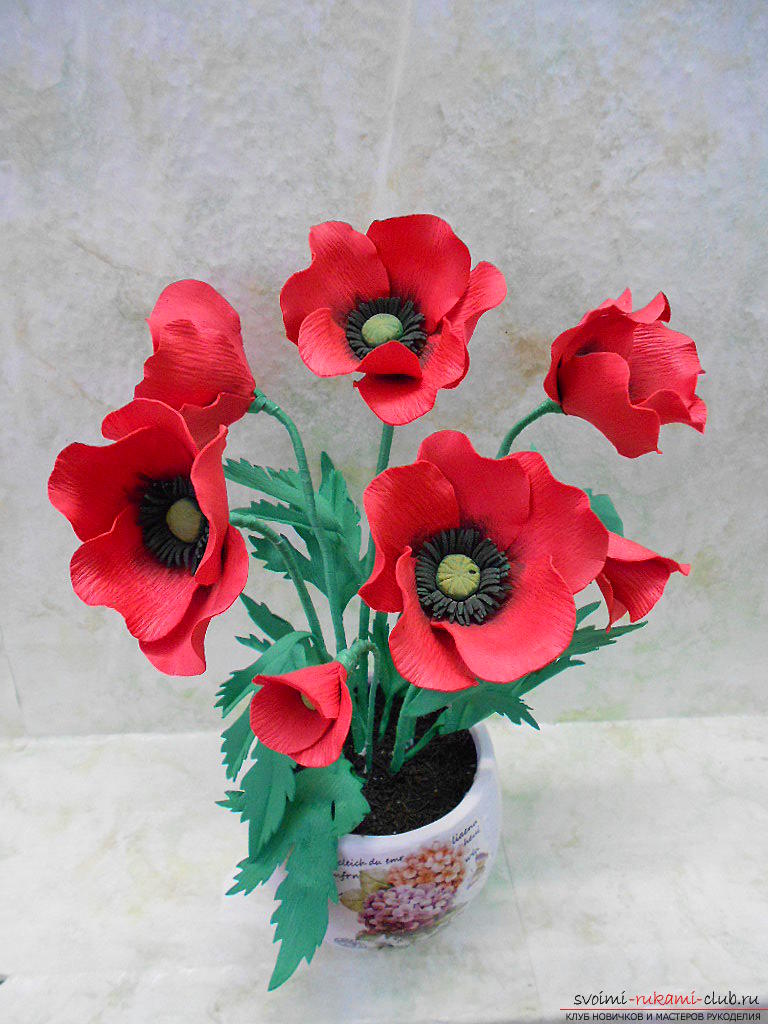 Poppies from the fomiran decorate your room and will look like living .. Photo # 1