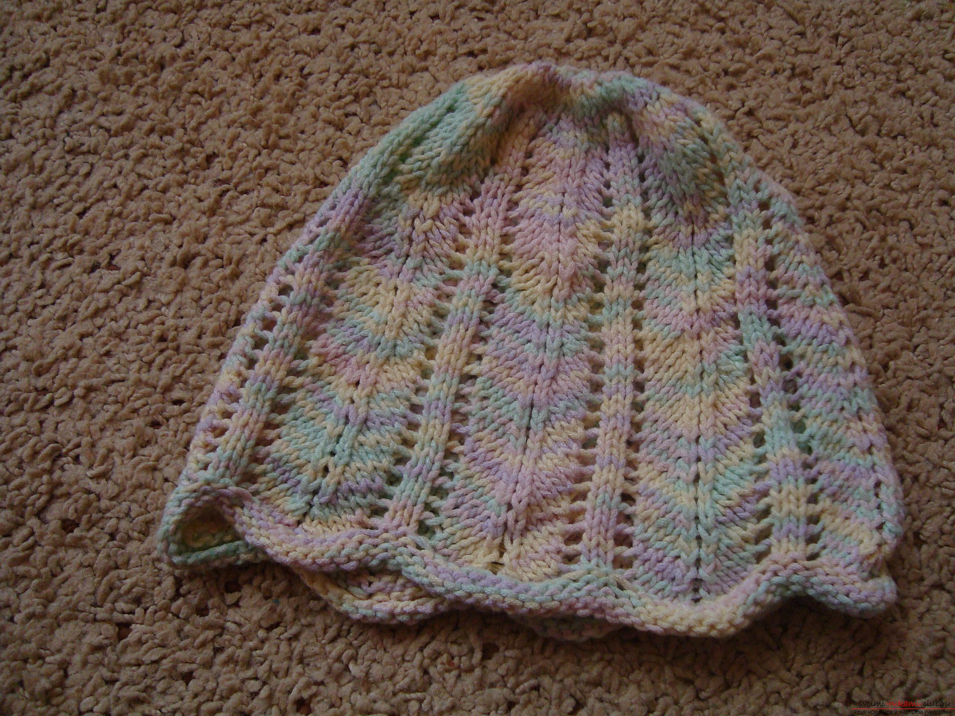 Photo to a lesson on knitting a summer cap for a girl. Photo №6