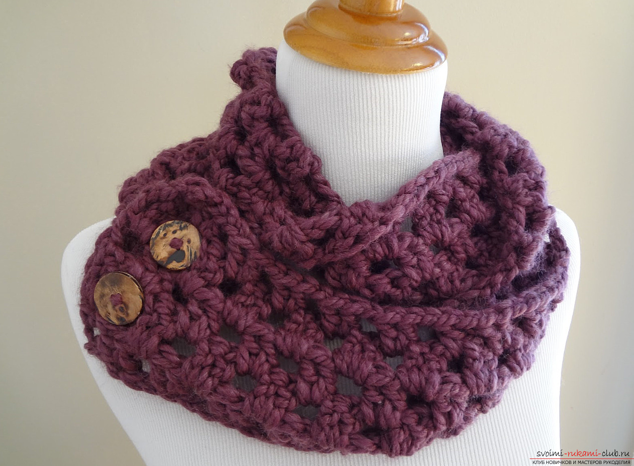 knitted knitted scarf. Picture №3