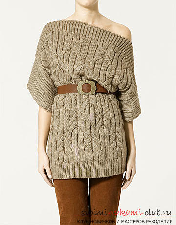Comfortable model knitted sweaters for autumn. Picture №3