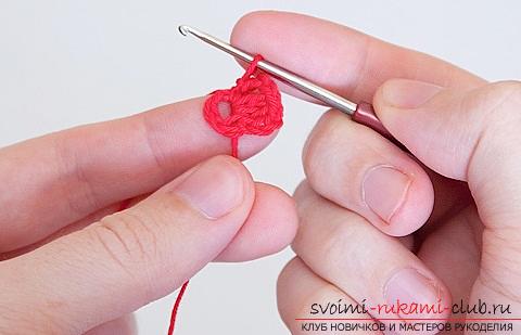 How to knit crochet flowers, tips and master classes with a photo .. Photo # 9