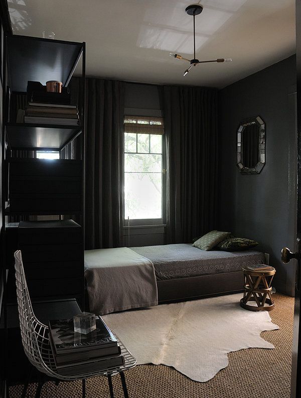Bedroom interior in black