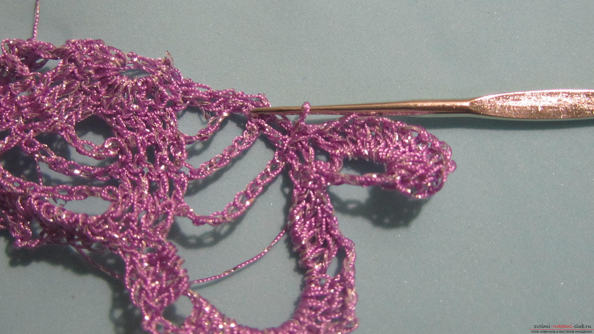 This master class with a descriptive scheme will teach how to crochet a ribbon lace .. Photo # 30