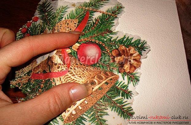 Decoupage of Christmas package-boxes for New Year's holidays - a master class. Photo №4