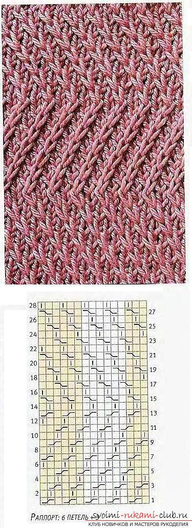 We knit beautiful patterns with crossed loops. Photo №1