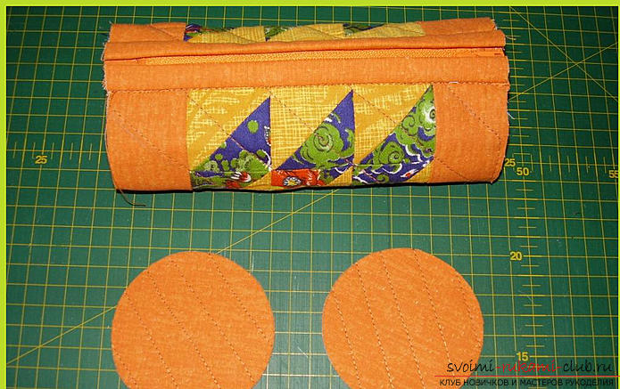 Sewing a pencil case using the Japanese patchwork technique. Photo Number 18