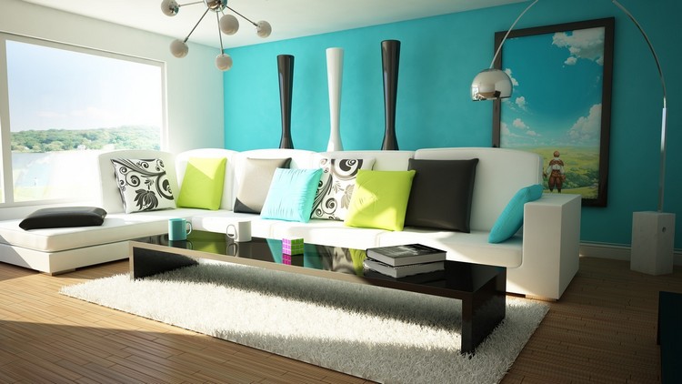 Turquoise color in the interior