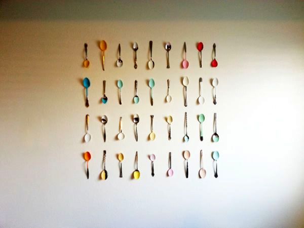 Wall decor composition of spoons