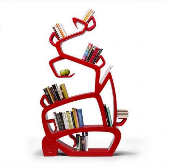 bookshelves of unusual shape