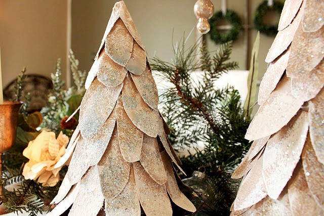 Christmas tree of cardboard cones