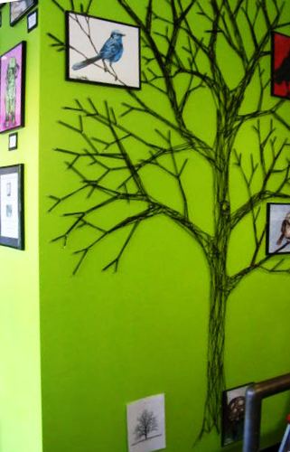 String art tree on the wall