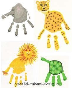 Children's crafts. What can be done from fingerprints (30)
