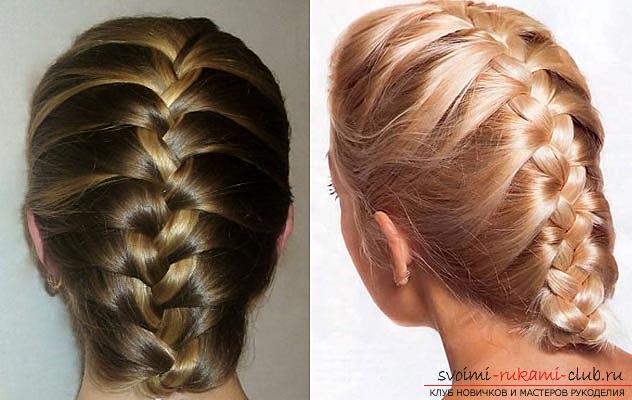 How to make a beautiful hairstyle for medium hair with a French scythe at home. Photo №4