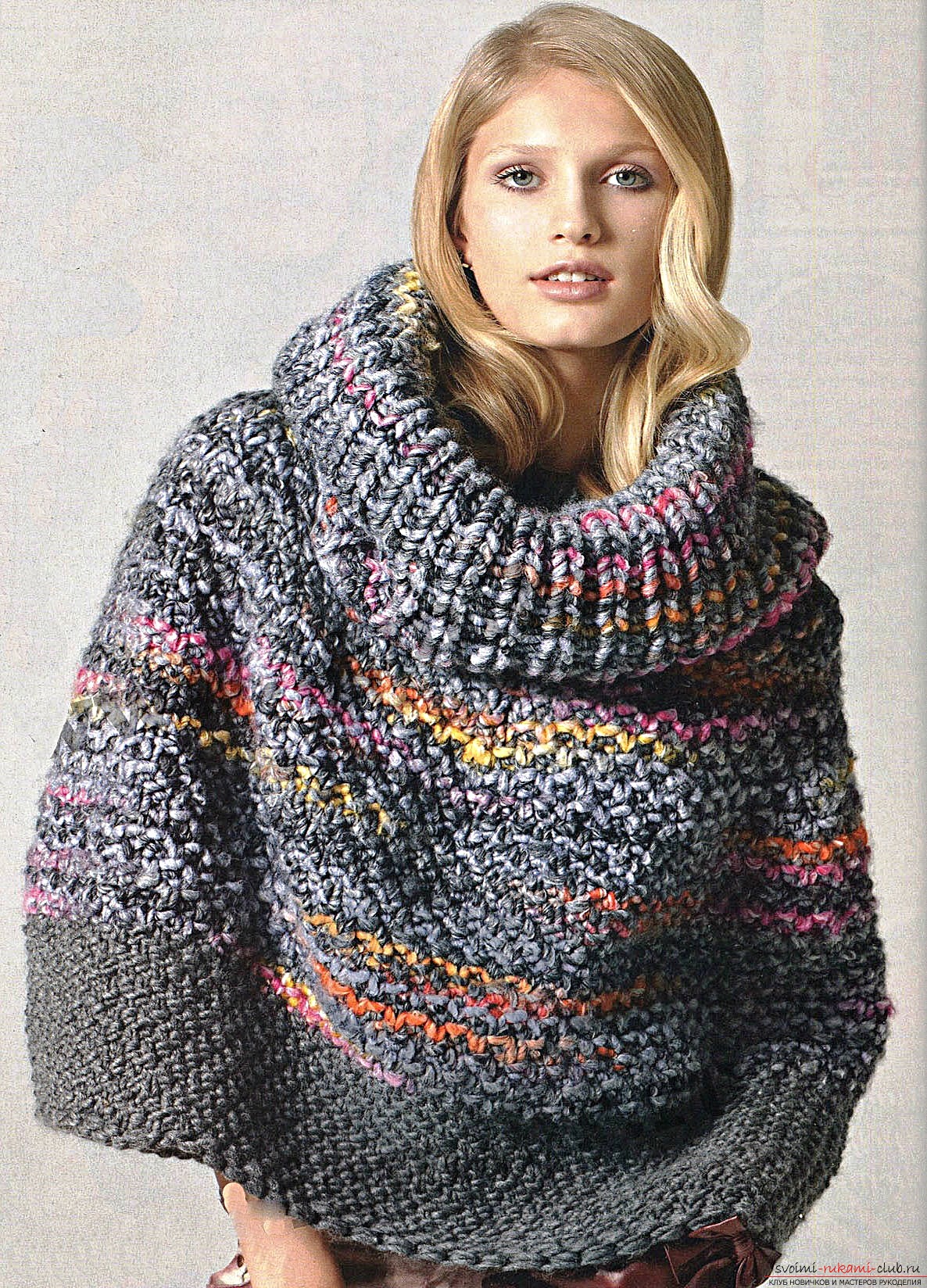 Knitted knitting sweater in an Irish style with an interesting design. Photo №8