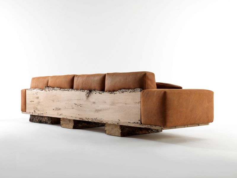 A sofa with a back from a natural tree Riva 1920