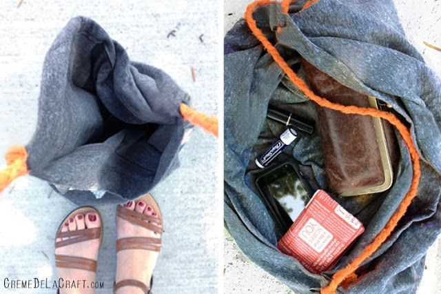 soft bucket bag with your own hands without sewing from a pillowcase