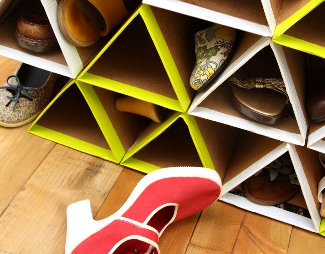  półki na buty z własnymi rękami wykonanymi z tektury