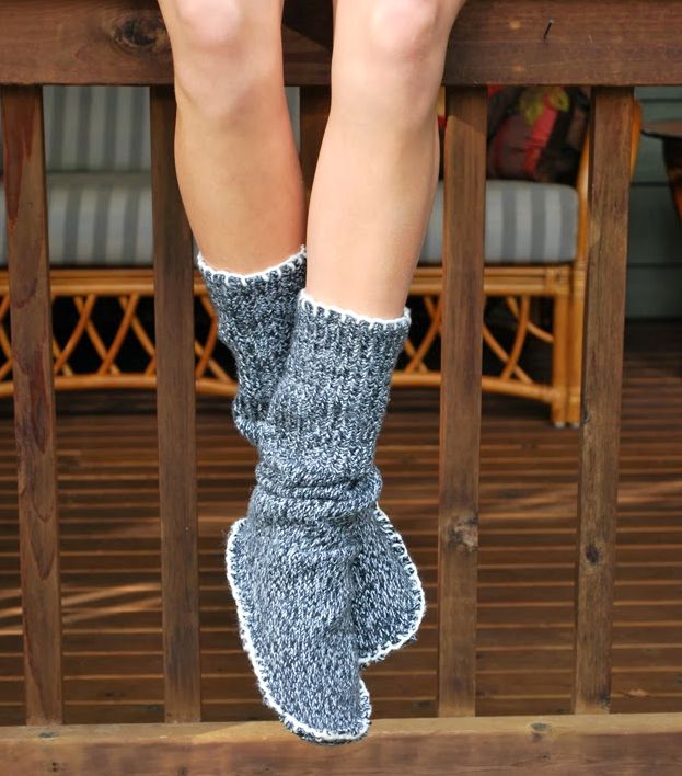 Warm slippers with your own hands from a sweater