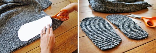 a pattern of home slippers with your own hands